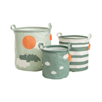 Happy Clouds Storage Basket Set | Green | Pack of 3