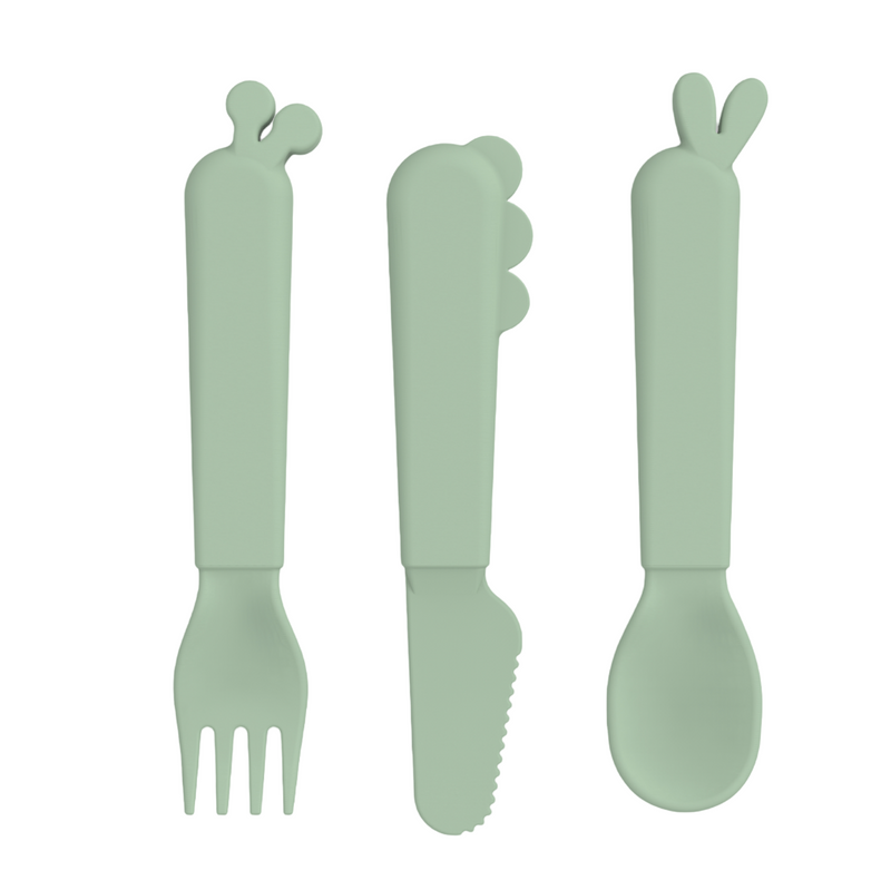 Kiddish Cutlery Set | Deer Friends | Green