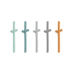 Peekaboo Silicone Straw Set | Blue Mix | Pack of 5