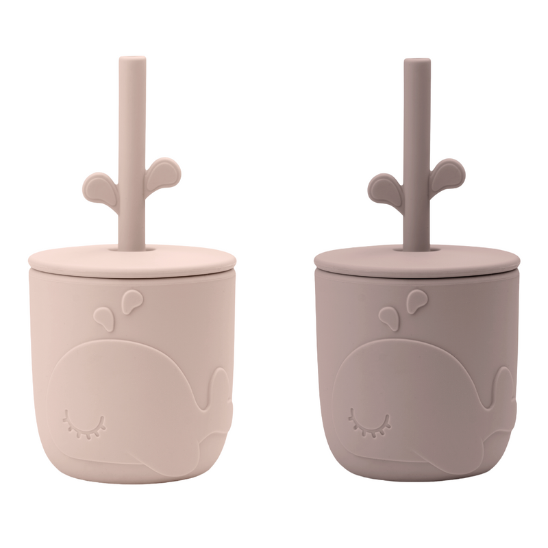 Peekaboo Wally Straw Cup Set | Powder Pink | Pack of 2