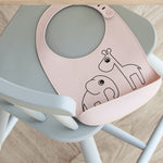 Deer Friends Silicone Bib | Powder Pink