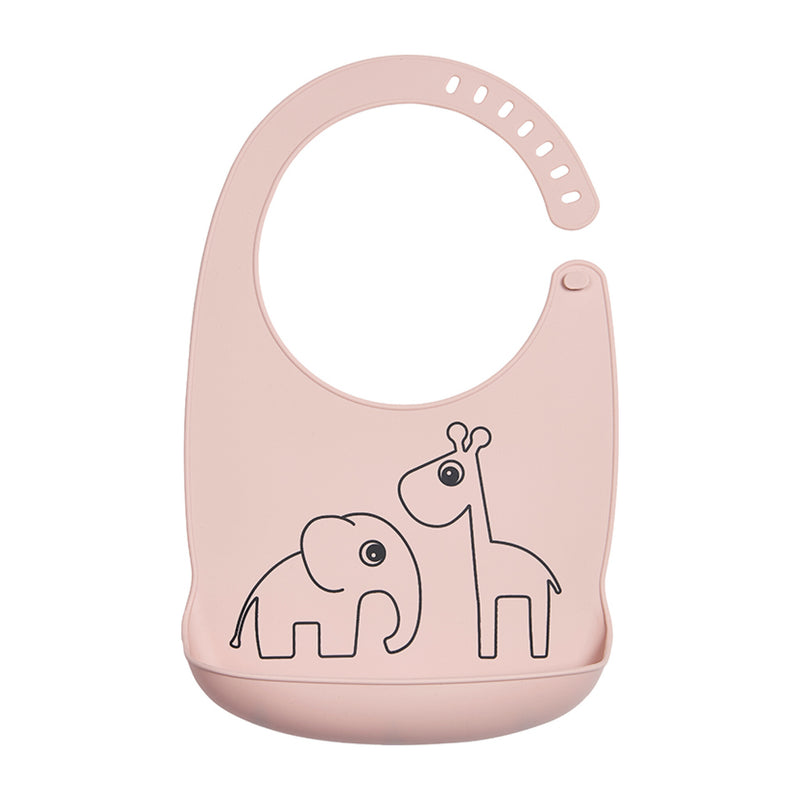 Deer Friends Silicone Bib | Powder Pink