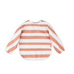 Sleeved Pocket Bib | Papaya Stripes