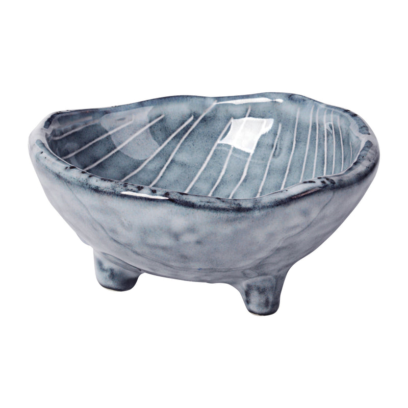 Stoneware Bowl with Feet | Nordic Sea