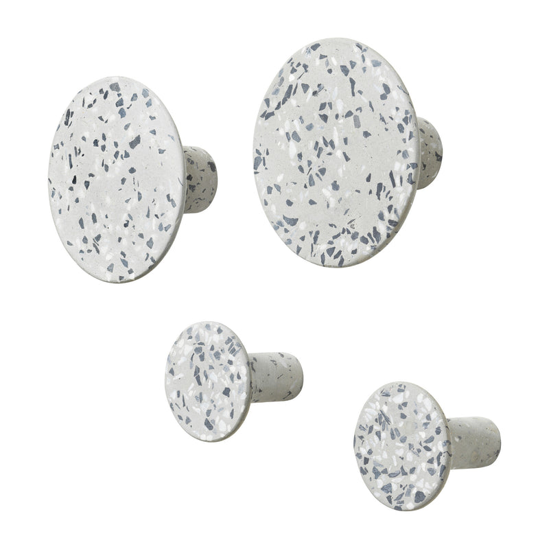 Ponto Wall Hook Set | Grey Terrazzo | 4 Piece