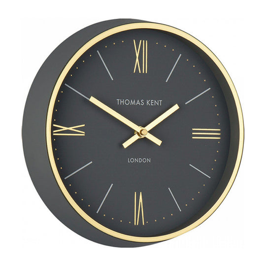 Hampton Wall Clock | Charcoal & Gold | 10''