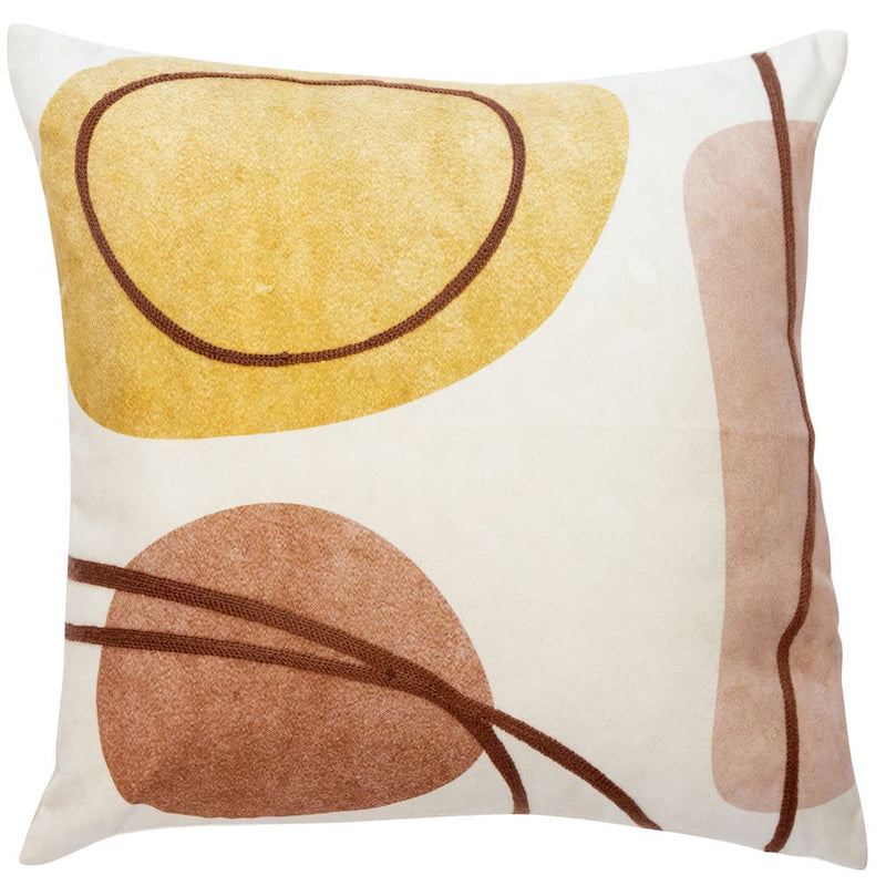 Embroidered Pimlico Cushion | Beige Mix | 45x45cm