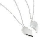 BFF Heart Necklace Set | Silver Plated | 2 Piece