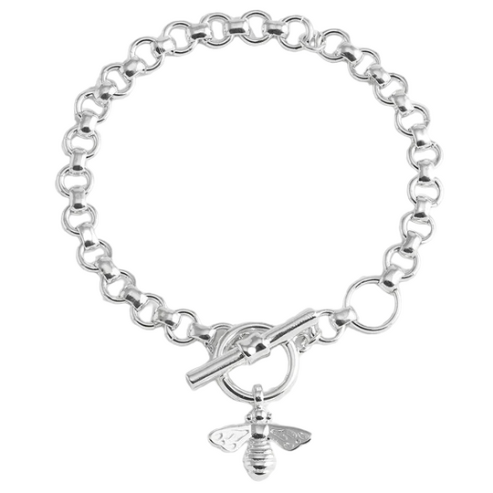 Bumble Bee T-Bar Bracelet | Silver Plated