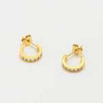 CZ Everyday Hoop Earrings | Gold Plated