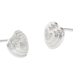 Layered Heart Stud Earrings | Silver Plated