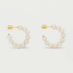 Multi Pearl Beaded Hoop Earrings | Gold Plated