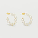 Multi Pearl Beaded Hoop Earrings | Gold Plated