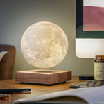 Smart Rotating Moon Lamp | Walnut