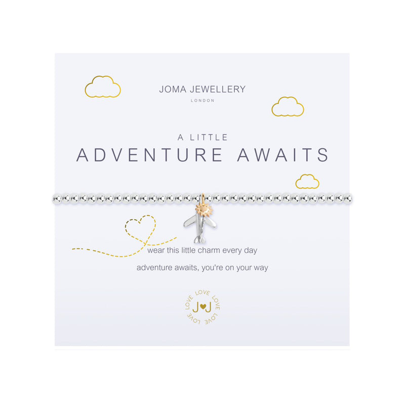 A Little 'Adventure Awaits' Bracelet | Silver & Yellow Gold Plated