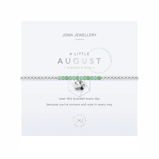 A Little August Birthstone Bracelet | Silver Plated with Aventurine