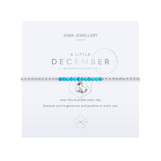 A Little December Birthstone Bracelet | Silver Plated with Turquoise