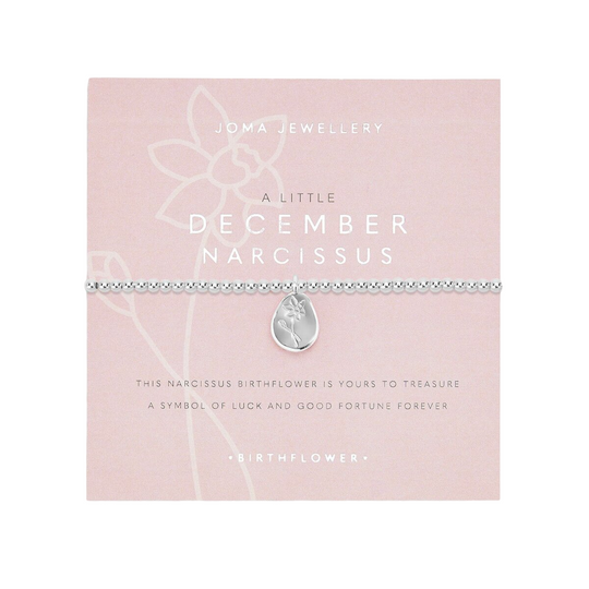 A Little 'December' Narcissus Birthflower Bracelet | Silver Plated