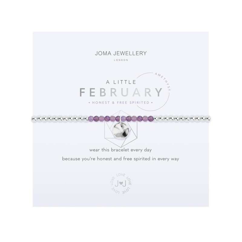 A Little February Birthstone Bracelet | Silver Plated with Amethyst