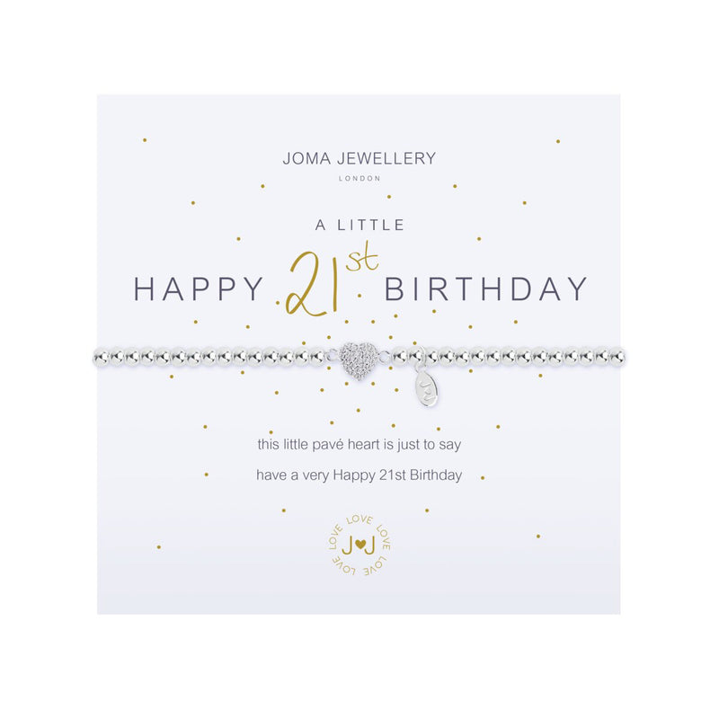 A Little 'Happy 21st Birthday' Bracelet | Silver Plated