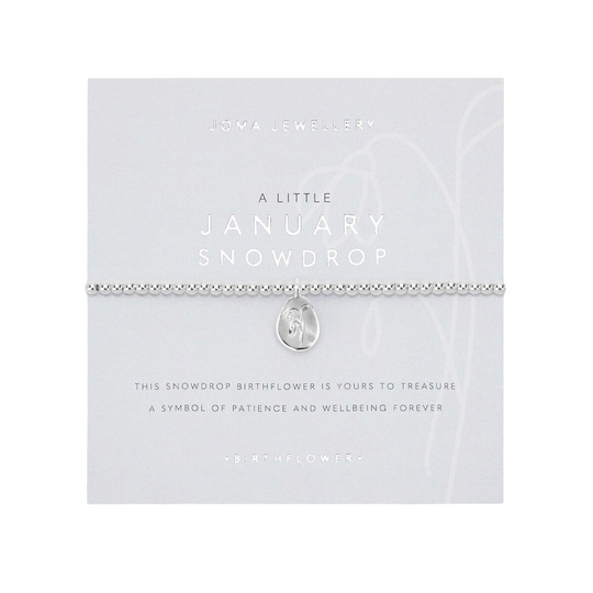 A Little 'January' Snowdrop Birthflower Bracelet | Silver Plated