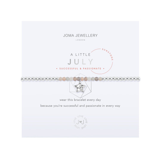 A Little July Birthstone Bracelet | Silver Plated with Sunstone