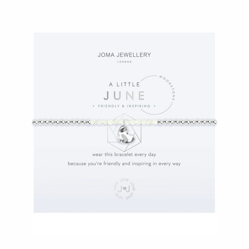 A Little June Birthstone Bracelet | Silver Plated with Moonstone