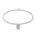 A Little 'Mindfulness' Affirmation Crystal Bracelet | Silver Plated with Blue Agate