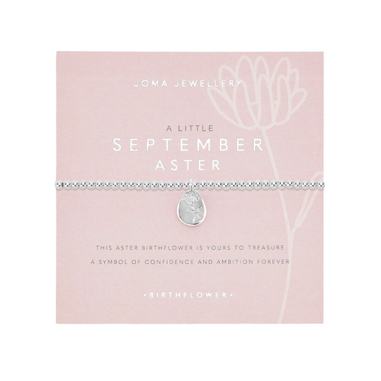 A Little 'September' Aster Birthflower Bracelet | Silver Plated