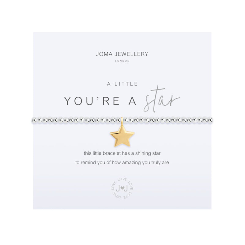 A Little 'You're A Star' Bracelet | Silver & Gold Plated