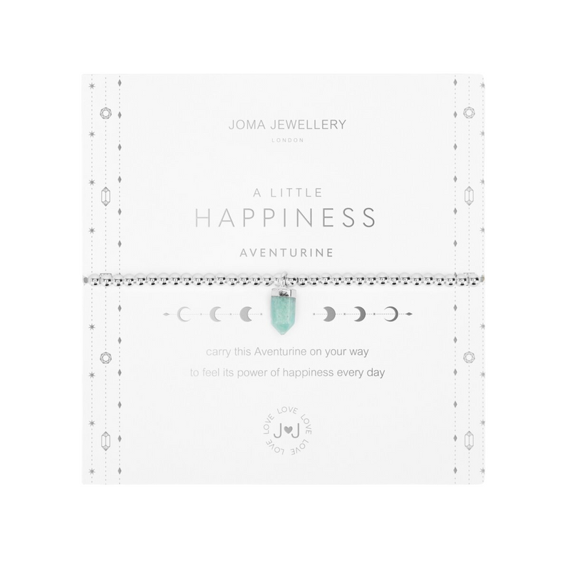 Affirmation Crystal 'Happiness' Bracelet | Silver Plated with Aventurine