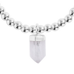 Affirmation Crystal 'Intuition' Bracelet | Silver Plated with Clear Quartz