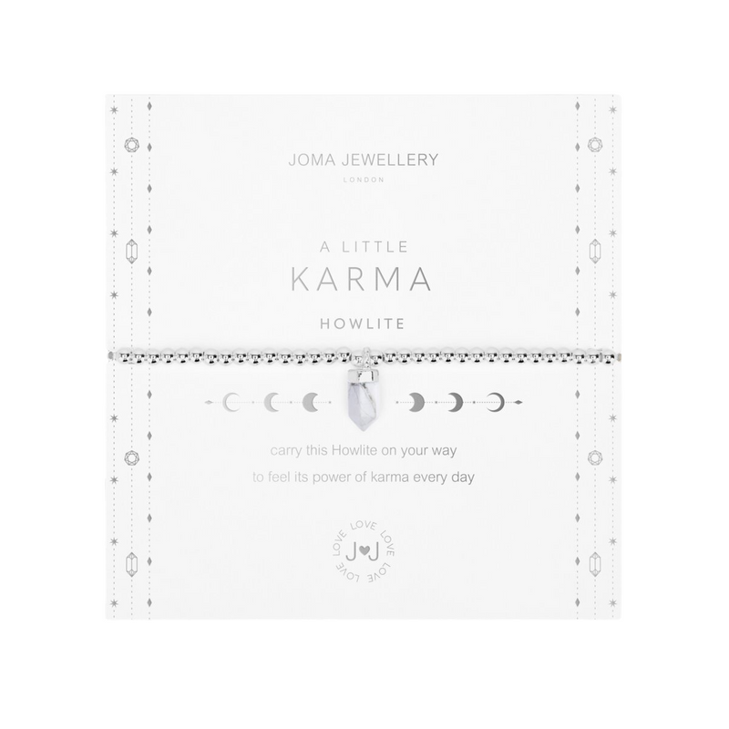 Affirmation Crystal 'Karma' Bracelet | Silver Plated with Howlite