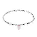 Affirmation Crystal 'Love' Bracelet | Silver Plated with Rose Quartz