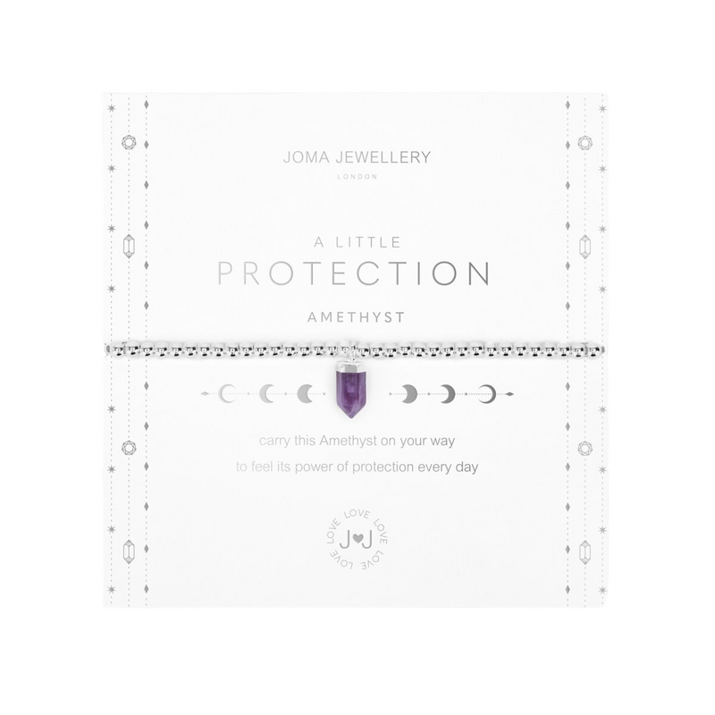 Affirmation Crystal 'Protection' Bracelet | Silver Plated with Amethyst