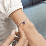 Affirmation Crystal 'Protection' Bracelet | Silver Plated with Amethyst