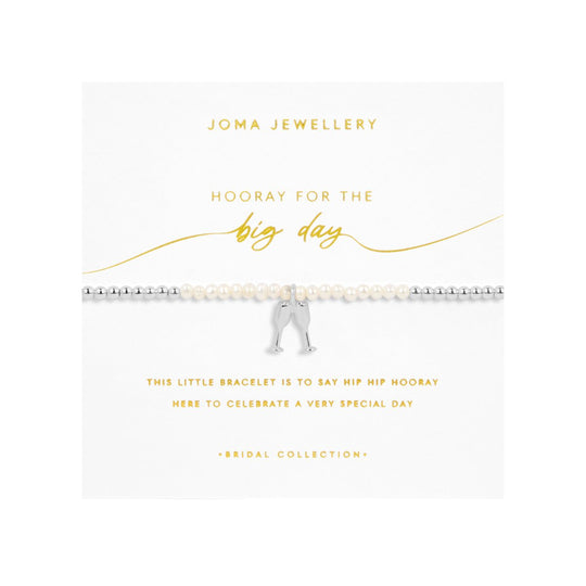 Bridal 'Hooray For The Big Day' Bracelet | Silver Plated with Mother of Pearl