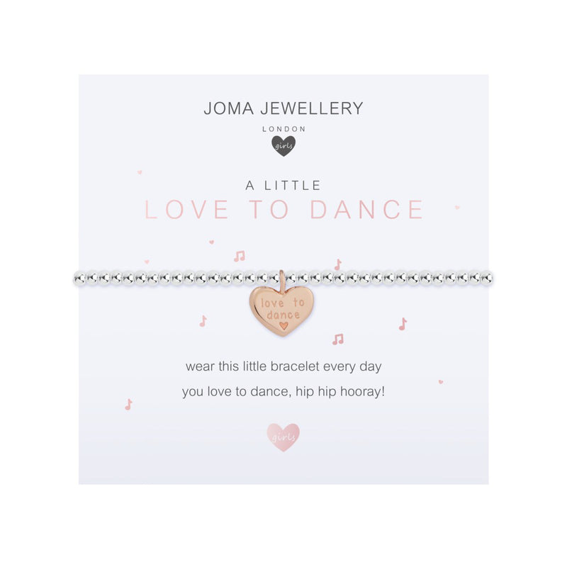 Children's A Little 'Love To Dance' Bracelet | Silver & Rose Gold Plated