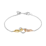 Florence Linked Hearts Bracelet | Silver, Gold & Rose Gold Plated