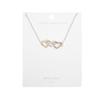 Florence Linked Hearts Necklace | Silver, Gold & Rose Gold Plated