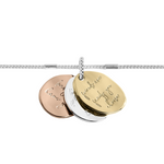 'Friendship' Affirmation Discs Bracelet | Silver, Gold & Rose Gold Plated