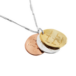 'Friendship' Affirmation Discs Necklace | Silver, Gold & Rose Gold Plated