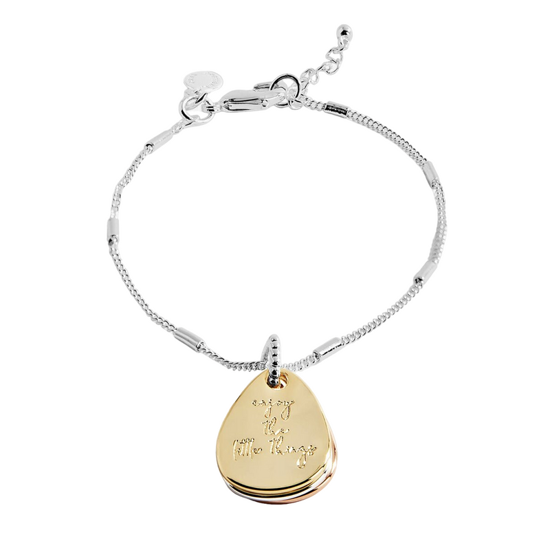 'Mindfulness' Affirmation Discs Bracelet | Silver, Gold & Rose Gold Plated