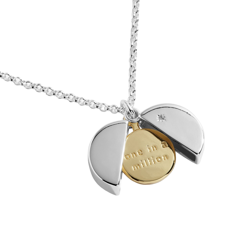 Secret Sentiment 'One In A Million' Locket Necklace | Silver & Gold Plated