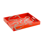 Eden Snakes Lacquer Tray | Orange