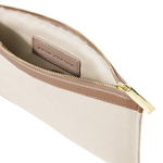 Amalfi Canvas Pouch | Off White & Soft Tan