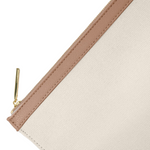 Amalfi Canvas Pouch | Off White & Soft Tan