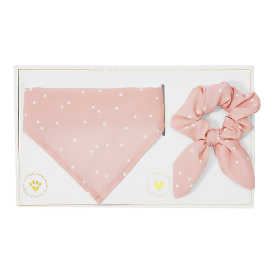 Dog Bandana & Scrunchie Set | Pink