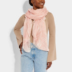 Feather Scarf | Dusty Pink & White