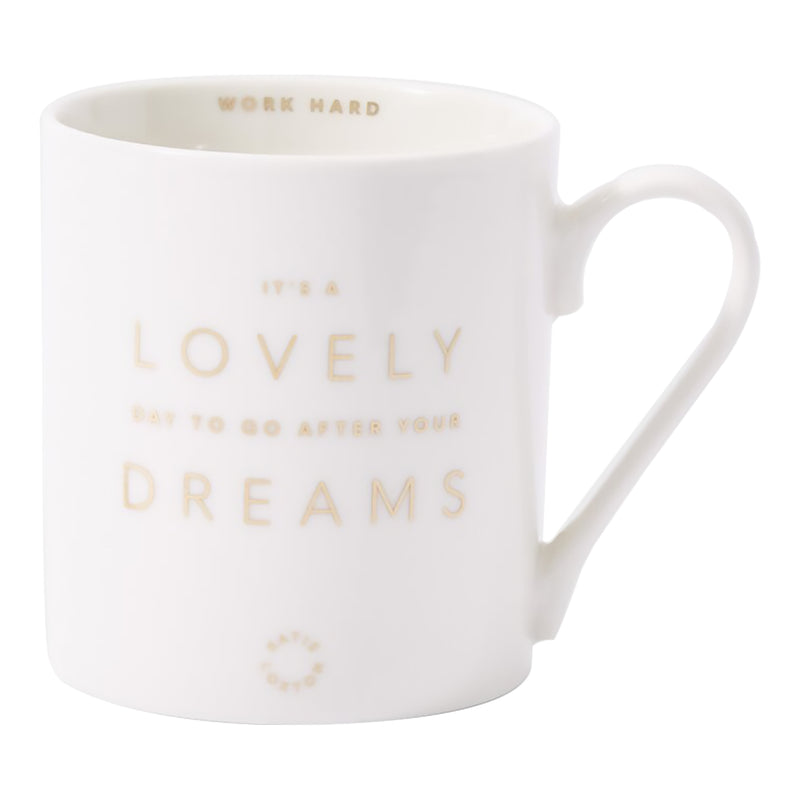 Porcelain Mug | It's A Lovely Day To Go After Your Dreams | Pale Blue